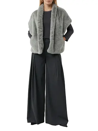 COMMA | Gilet in pelliccia sintetica | grau